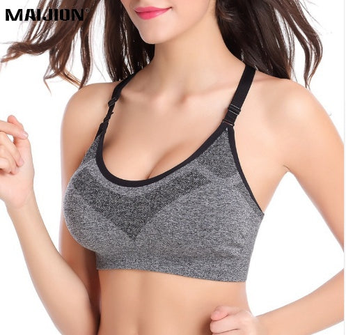 Women Shockproof Sport Bras Professional Yoga Shirts Tops, Seamless Sports Fitness Yoga Running Vest Tank Tops - Image 2