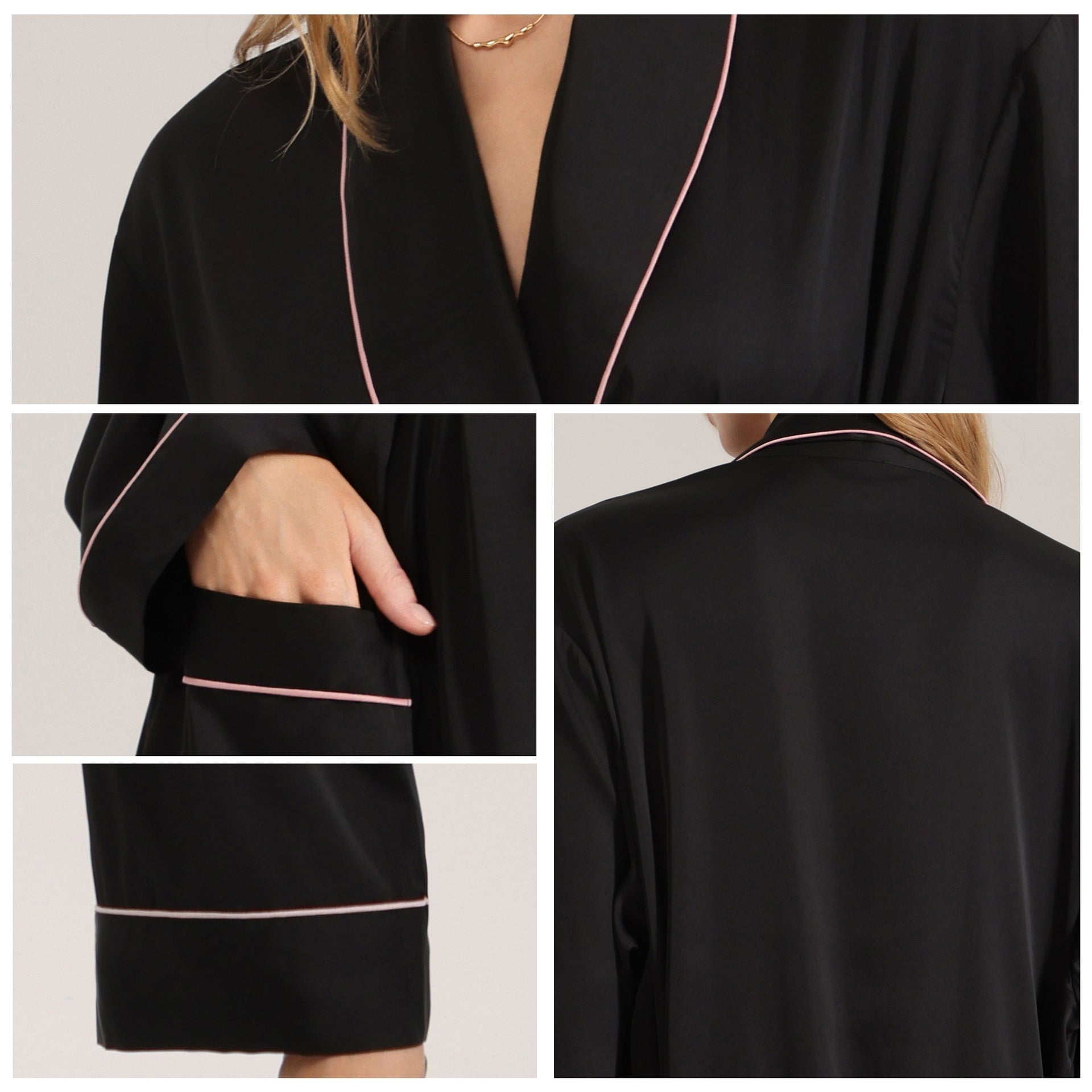 Women SpringSummer High-End Loungewear Long-Sleeve Robe - Image 3