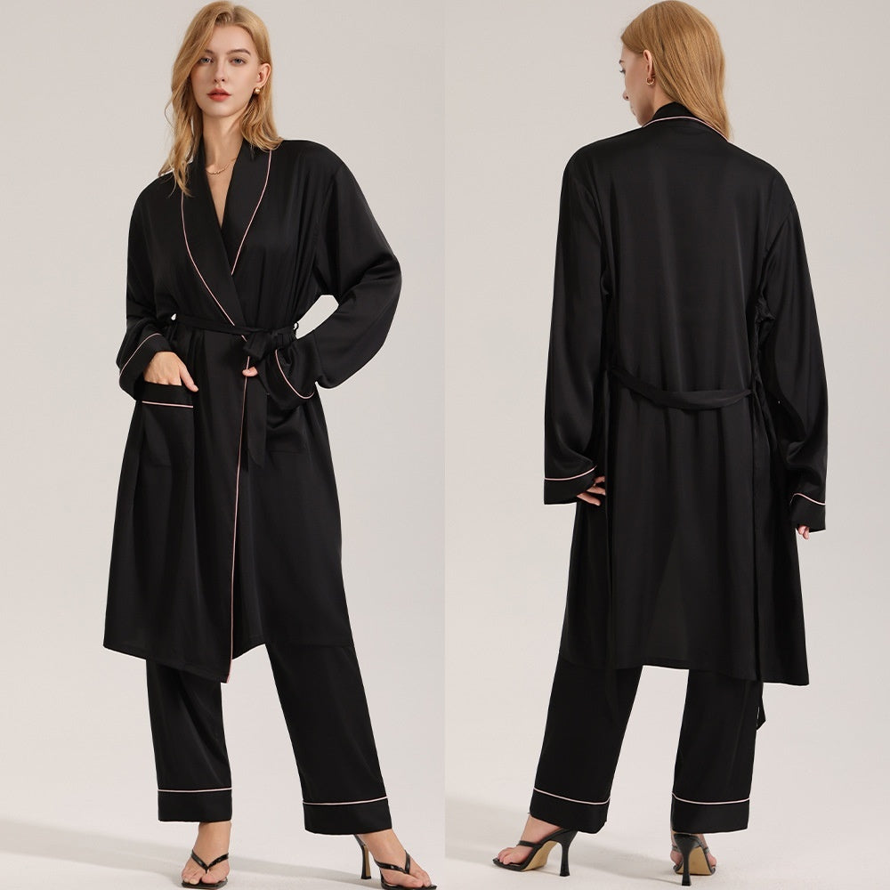Women SpringSummer High-End Loungewear Long-Sleeve Robe - Image 4
