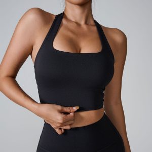 Halter Sports Push Up Bras Running Fitness